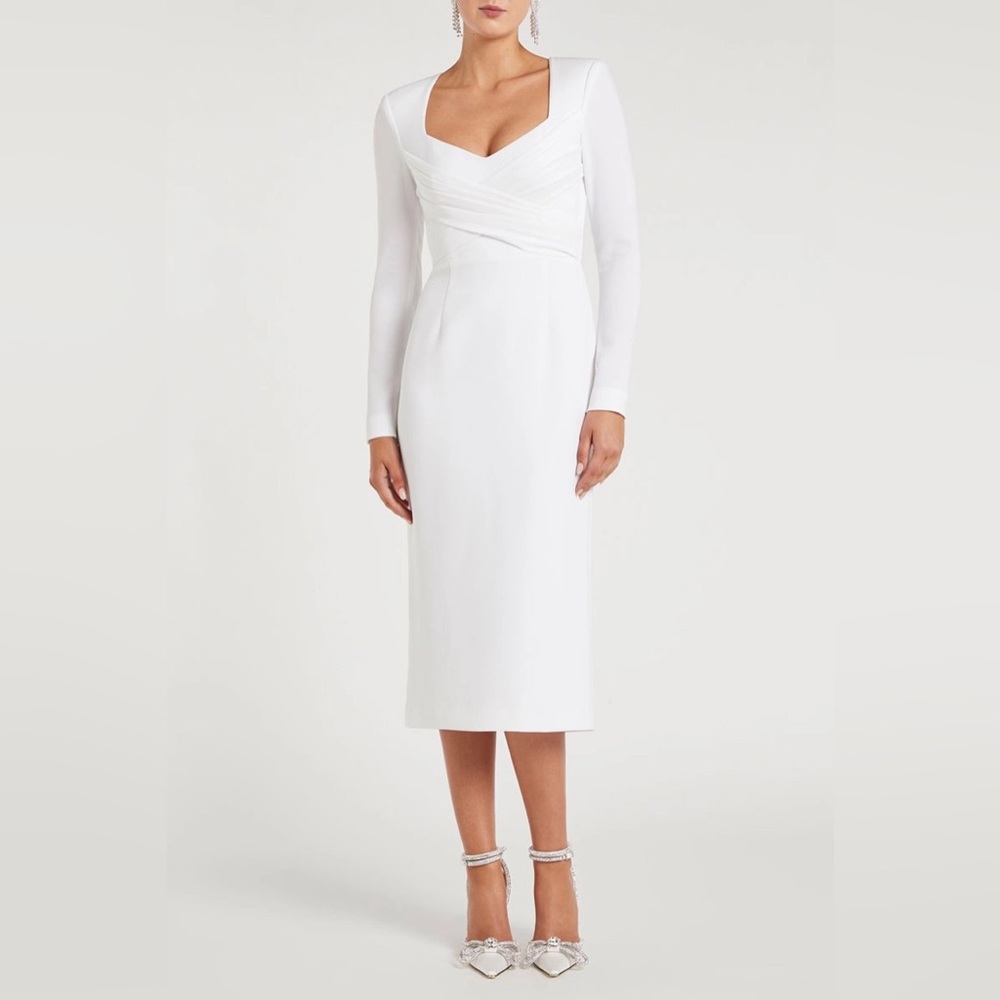 *NWT* Rebecca Vallance Phoebe White Bridal Midi Dress